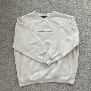 Embroidered Cream Sweatshirt